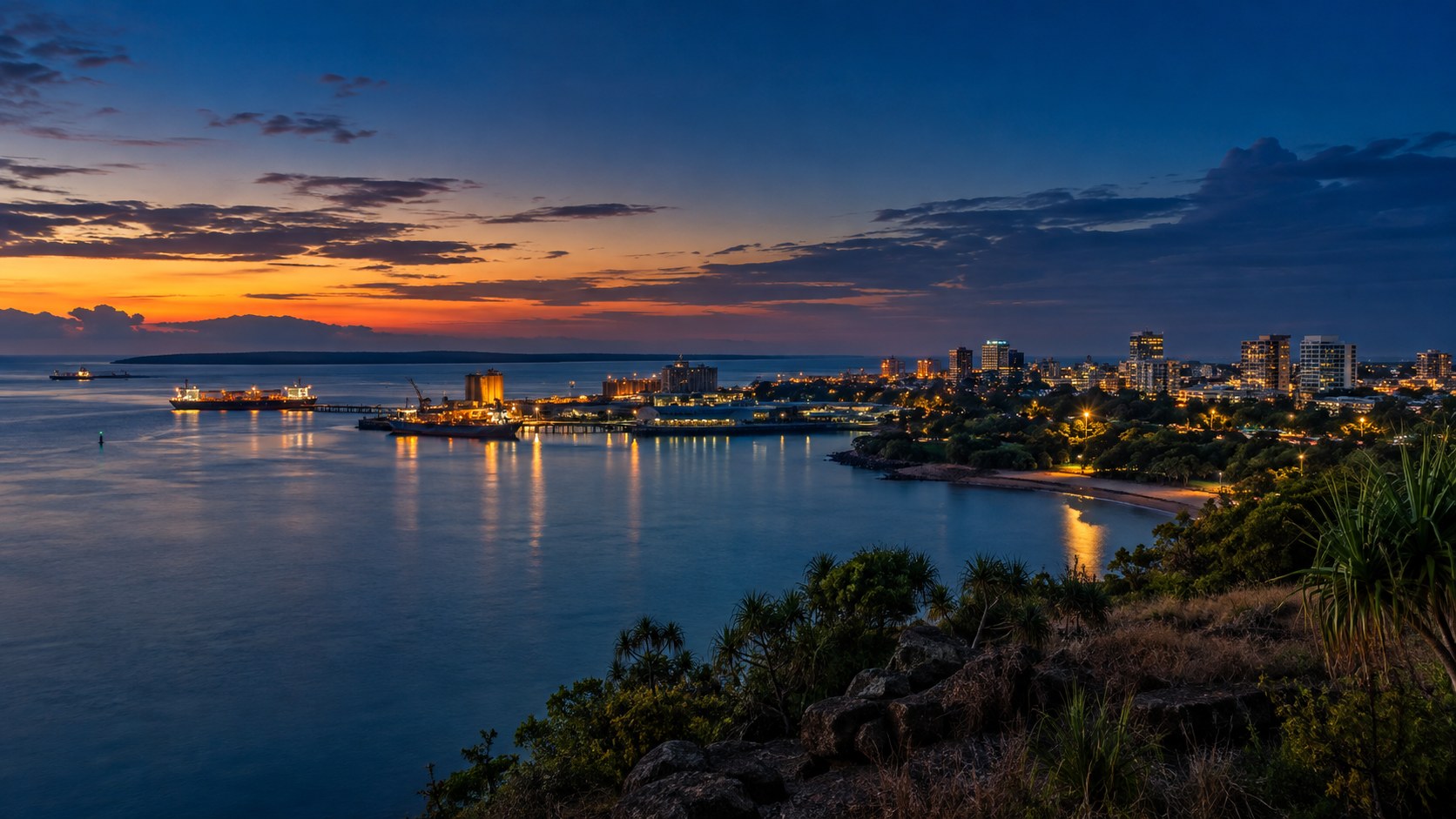 Darwin skyline at distance, standing for backup continuity across locations